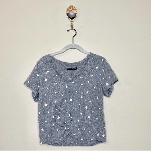 Abercrombie & Fitch Knot Front Tee Star Pattern L - Picture 4 of 9